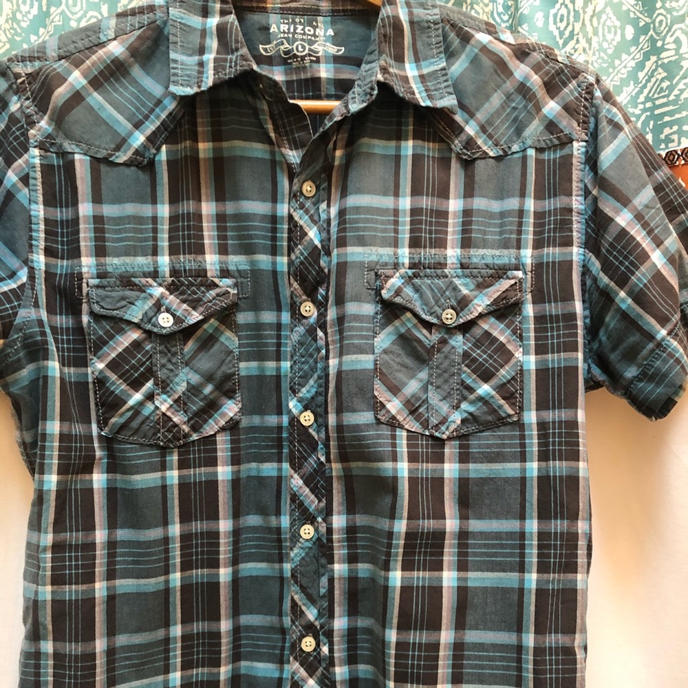 Men’s short sleeve plaid Arizona shirt